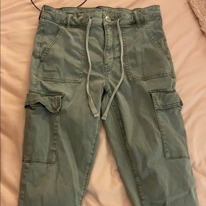 Army green skinny jeans